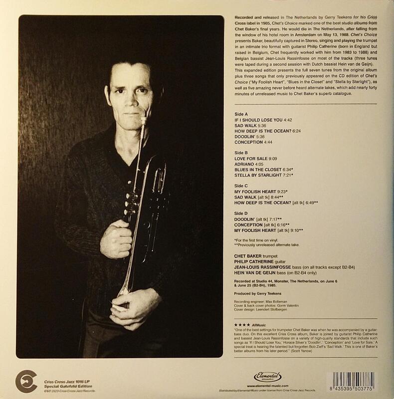 Chet's Choice LP back cover